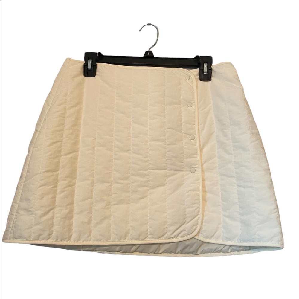 Zara Nylon A-Line Cream Preppy Skirt